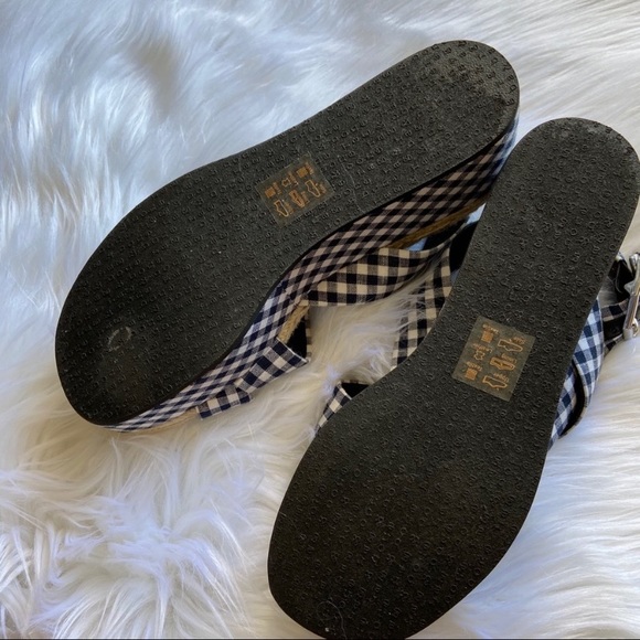RAG & BONE Megan gingham canvas platform sandals - Picture 6 of 8